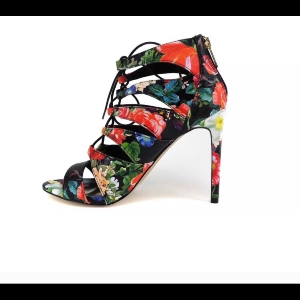 Madden Girl Lace up floral heels
